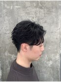 韓国マッシュセンターパートツーブロックメンズハイライトウルフ