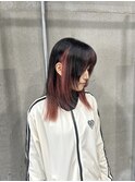 さくらピンクインナー／船橋/くすみベージュ/細めハイライト