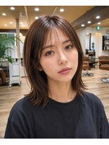 ゼン イシン 札幌(ZEEN I-SSHIN)&nbsp;【髪質改善カラー×外はねミディアム】札幌駅美容室美髪髪質改善