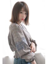 lume 経堂【ルーム】【10月下旬オープン（予定）】&nbsp;★くびレイヤーエモージュ斜めバング グレージュカラー