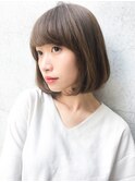 【yuka】アッシュブラウンワンカールボブ