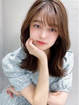 シルクレイ 吉祥寺店(Silk-lei) 大人かわいいフェザーバングカーキグレージュボブ30代吉祥寺