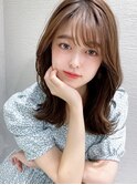 大人かわいいフェザーバングカーキグレージュボブ30代吉祥寺