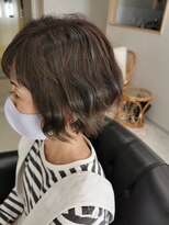 ラグヘアー(RAG HAIR) 濃いめのハイライトのフワフワボブ