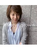レイヤーショート×アイボリーブラウン 20代30代40代