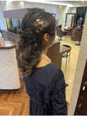 ハーフアップ／パーティースタイル／結婚式お呼ばれ