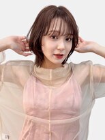韓国風ボブ艶カラー前下がり似合わせフェイスレイヤー