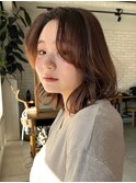 20代30代40代大人可愛いひし形ふんわりレイヤーボブ×前髪なし