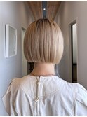 佐賀/髪質改善ヘアカラー/ショートボブ/切りっぱなし/ブロンド