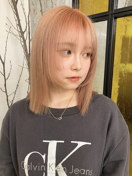 ミリ(mm) レイヤーカット オレンジベージュ カラー 韓国 髪質改善 仙台