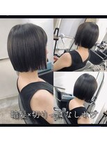 イマ(ima)&nbsp;前髪あり暗髪切りっぱなしボブ　担当:市橋