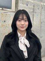 エヌアイ オモテサンドウ(ni omotesando)&nbsp;地毛風カラー ブルーブラック グロスブラック シースルーバング