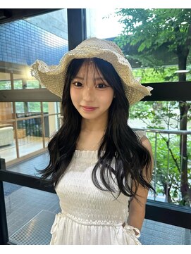 ラキングキョウト(LA KING KYOTO) ハイライトカラー顔周り レイヤーくびれボブオリーブグレージュ