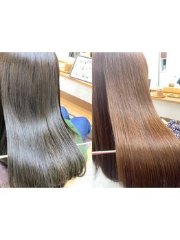 【縮毛矯正】今までの縮毛矯正とは違う!髪の負担を最小限に抑え、自然な仕上がり、指通りなめらかな質感に*