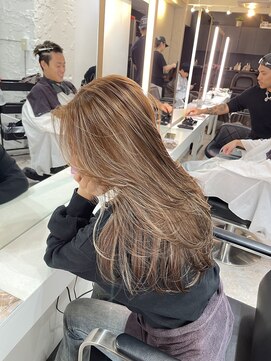 ブレンド 渋谷(BLend) ホワイトグレージュミニウルフデジタルパーマチェリーブラウン