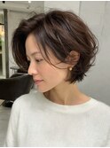 ミルクティーブロンド/ダークブルー/デジタルパーマ/柏たなか