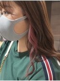  ブリーチ1回のピンクイヤリングカラー　名古屋/名駅