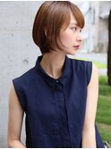 大人かわいいひし形フリンジウェーブココアブラウン厚長めバング
