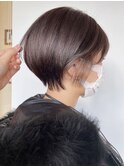 【morio 原宿】丸みショート　耳かけ　インナーカラーラベンダー