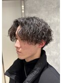 波巻センターパートパーマ　k