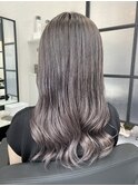 【lamchele】アッシュグレー×ブリーチなしカラー