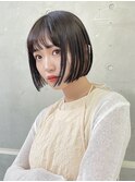 ◎切りっぱなしボブ縮毛矯正ミニボブストレートパーマ