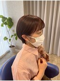 マッシュショートボブ丸みショート大人ショートボブ前髪あり