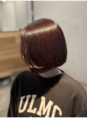 韓国っぽレッドカラー×ボブ