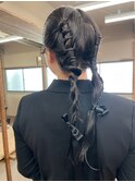 20代30代編み込みツイン◎大人可愛いタイトヘアセット