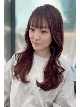 ネオリーブ クーロ(Neolive curro) 韓国前髪顔周り×ハッシュレイヤー　暗めカラー/酸性ストレート