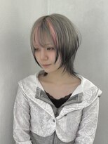 ヘアー アレス(hair ales)&nbsp;ミルクティーブロンド　ワンホンレイヤー　デザインカラー