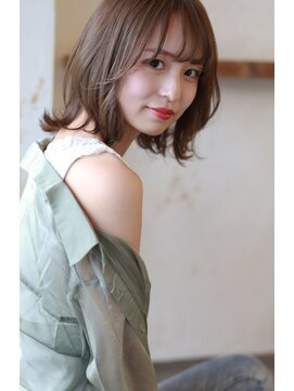 ラファンジュ ヘアー クレオ(Rohange hair Creo) 【Creo】シフォンベージュ×大人ボブ#ボブルフ#ピンクベージュ