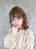 カーキグレージュ/大人かわいい/フェザーバング/前髪カール[銀座