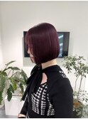 ピンクラベンダー/ボブ/ダブルカラー/ケアブリーチ/大人女子