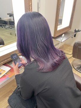 コワファースト 大分(COIFF1RST) ハイトーンカラー！バイオレットグレージュのミディアムヘア