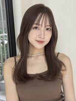 ローネス ギンザ(LONESS ginza)&nbsp;ロングレイヤー/小顔カット/ヘーゼルグレージュ/透明感カラー