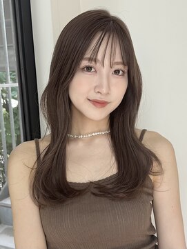 ローネス ギンザ(LONESS ginza) ロングレイヤー/小顔カット/ヘーゼルグレージュ/透明感カラー