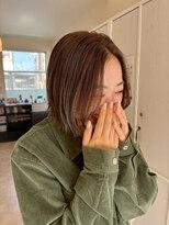 ジェリカヘアー サンフラワー通り(Jlica hair)&nbsp;あご下ボブ×オリーブベージュ