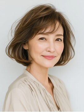 クラゲヘアー/小顔/ココアベージュ/オリーブグレー/川西