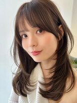 Hue表参道【レイヤーカット/カラー/髪質改善トリートメント/ボブ/顔周り/前髪カット】 ミディアムレイヤー/顔周りレイヤー/レイヤーカット/前髪/ボブ