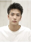 メンズビジネスツーブロックショートスタイル爽やか清潔感黒髪