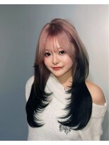 アルーシェ 新宿店(Alushe)&nbsp;ピンク×ブラック ルーツカラー