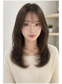 韓国風レイヤーカット_調布顔周り前髪カットハッシュカット