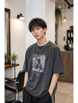 MEN's Baguz MEN'Sカット/ MEN'Sパーマ/ MEN'Sカラー 韓国風無造作スパイラルメンズマッシュ