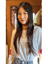 ハロ(HALO) 顔まわりレイヤーの艶ロング