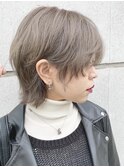 大人かわいいショートウルフ＃前髪＃グレージュ