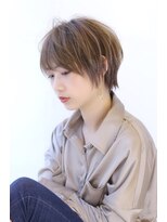 オーロ 緑地公園店(ORO)&nbsp;ローライトアッシュブラウン大人かわいい小顔ワンサイドショート