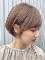 アローラ 三軒茶屋(Allora) 大人可愛い小顔ひし形ショートボブ丸み前下がり◎ペールベージュ