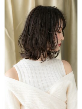 カバーヘア イヴ 戸頭店(COVER HAIR EVE) 大人かわいいシースルー前髪黒髪ボブウルフTb3戸頭20代30代40代