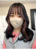 ダブルカラーピンクベージュベージュカラーケアブリーチレイヤー